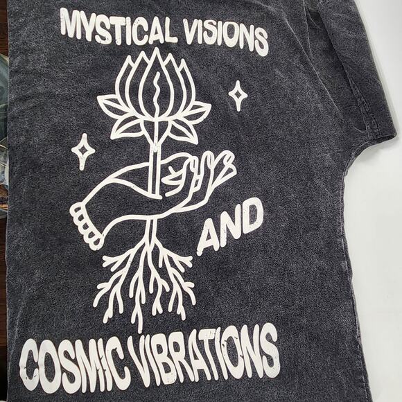 Stardust Mystical Visions And Cosmic Vibrations Graphic T-Shirt Washed Black - Picture 1 of 8